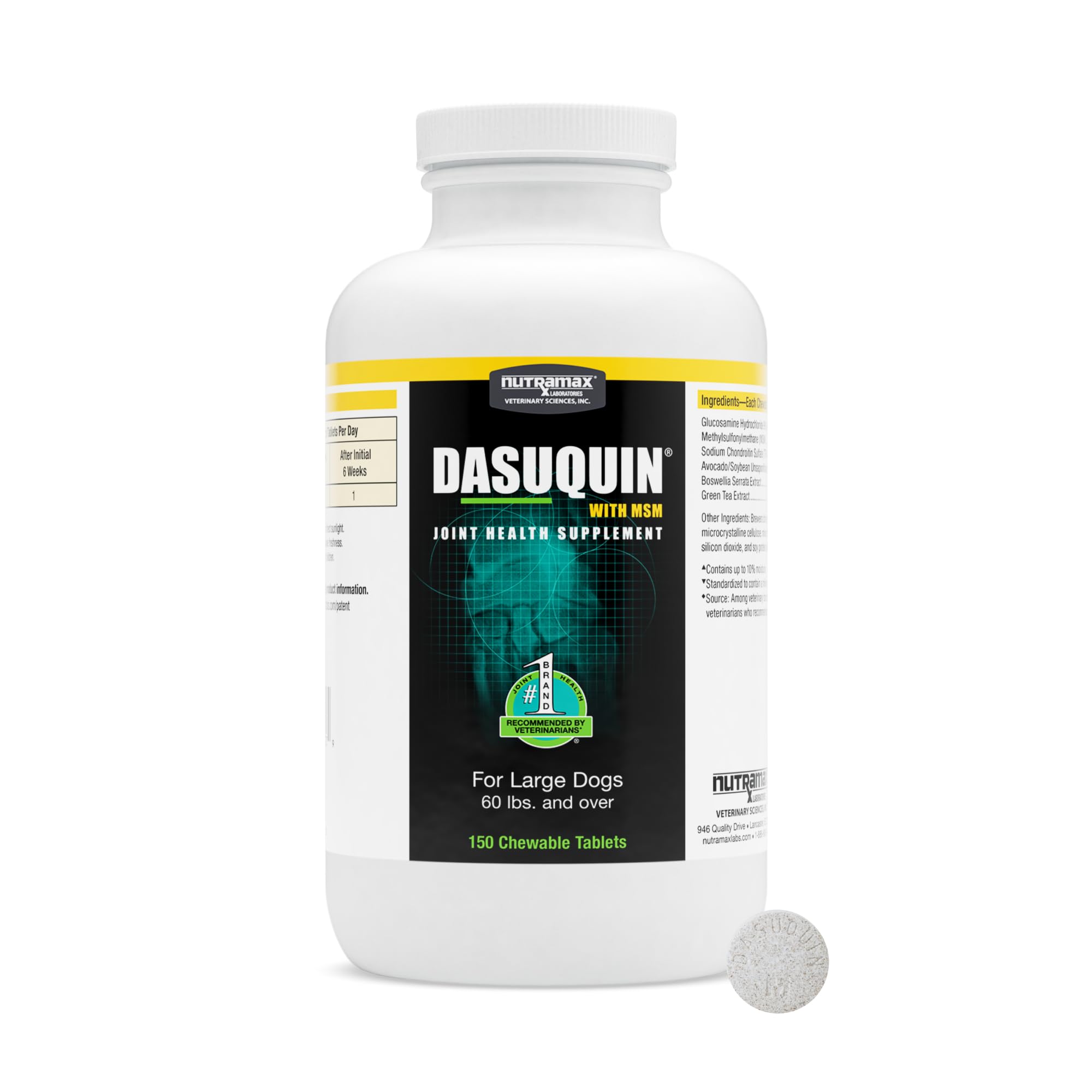 Nutramax Dasuquin for Large Dogs, Joint Health Supplement, Contains Glucosamine for Dogs, Plus Chondroitin, ASU, MSM and More, Supports Healthy Joints, Chewable Tablets, 150 Count Nutramax Laboratories buy supplements canada
