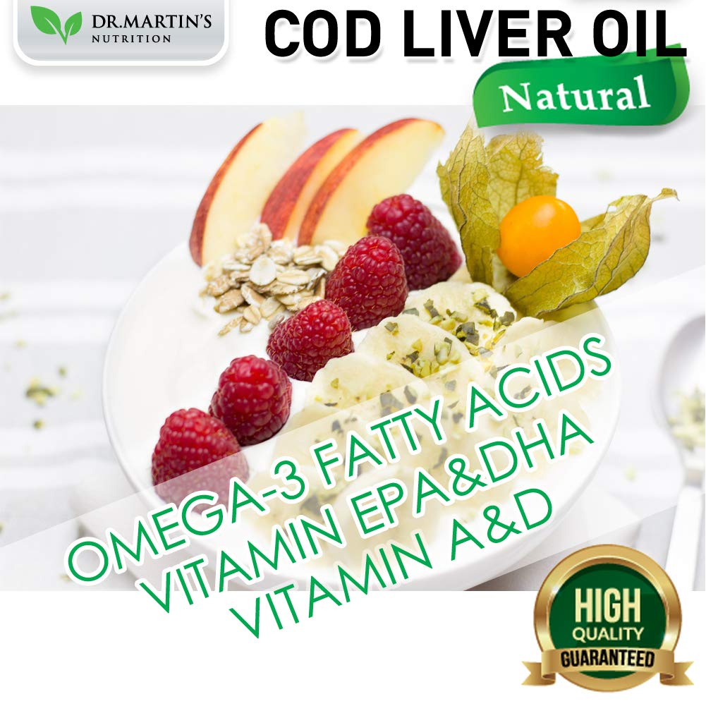 COD Liver Oil | 300 Softgels | Natural Source of Omega 3 Fatty Acids | Triple Strength | Best Immune Health, Healthy Bones & Muscle Dietary Supplement | DR. MARTIN'S NUTRITION buy supplements canada
