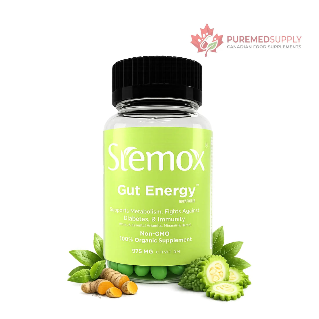 Stemox Gut Energy – Natural Energy & Metabolism Support Supplement with Biotin, Chromium, Alpha Lipoic Acid & Organic Herbal Extracts – Blood Sugar & Gut Health Support – 60 Vegan Capsules Stemox buy supplements canada