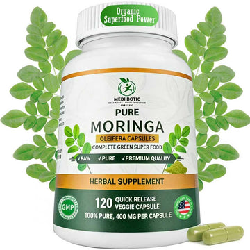 Moringa Capsules, Moringa Pure Capsules For Energy, Immune Support, Gut Health & Powerful Green Superfood, Rich In Antioxidants, Essential Vitamins & Amino Acids MEDI BOTIC buy supplements canada
