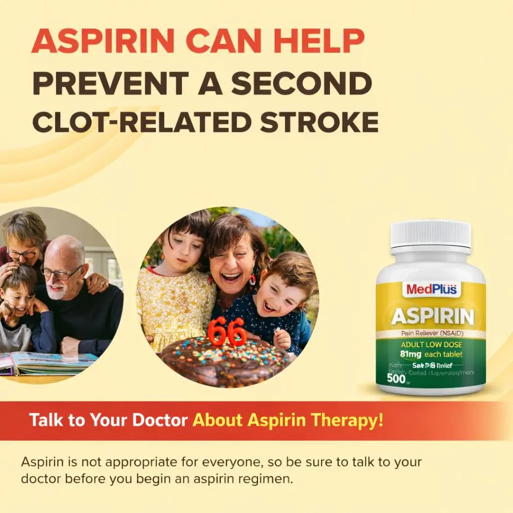 MedPlus Low Dose Aspirin 81 mg - 500 Tablets | Enteric Coated | Pain Reliever for Minor Aches and Pains, Fever Reducer - Made in USA MedPlus buy supplements canada
