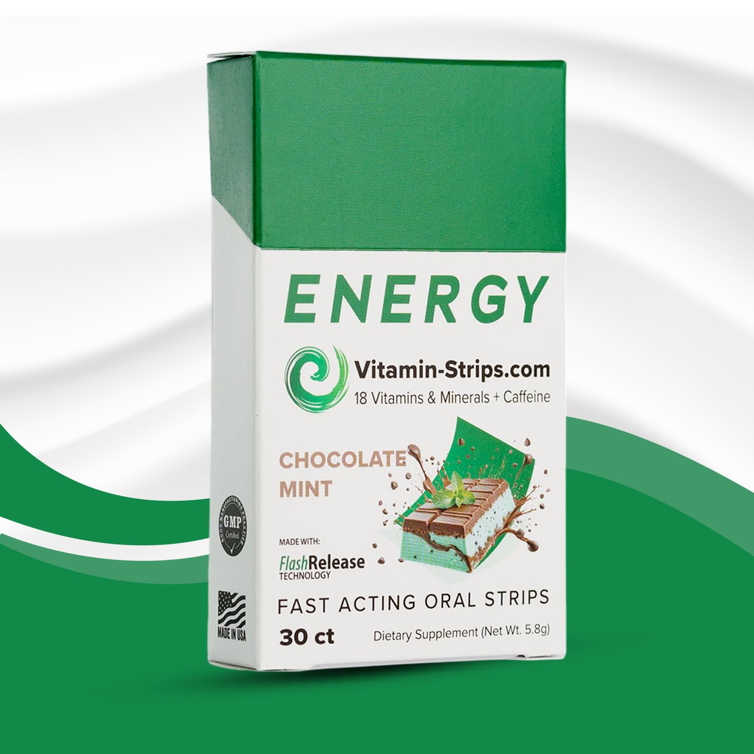 Peak Performance Energy Strips — Vegan, Gluten Free, Soy Free & Sugar-Free Breath Strips w/Caffeine, 18 Vitamins & Minerals — Instant Energy Boost Chocolate Mint Dietary Supplement — 30 Oral Strips Vitamin-Strips buy supplements canada