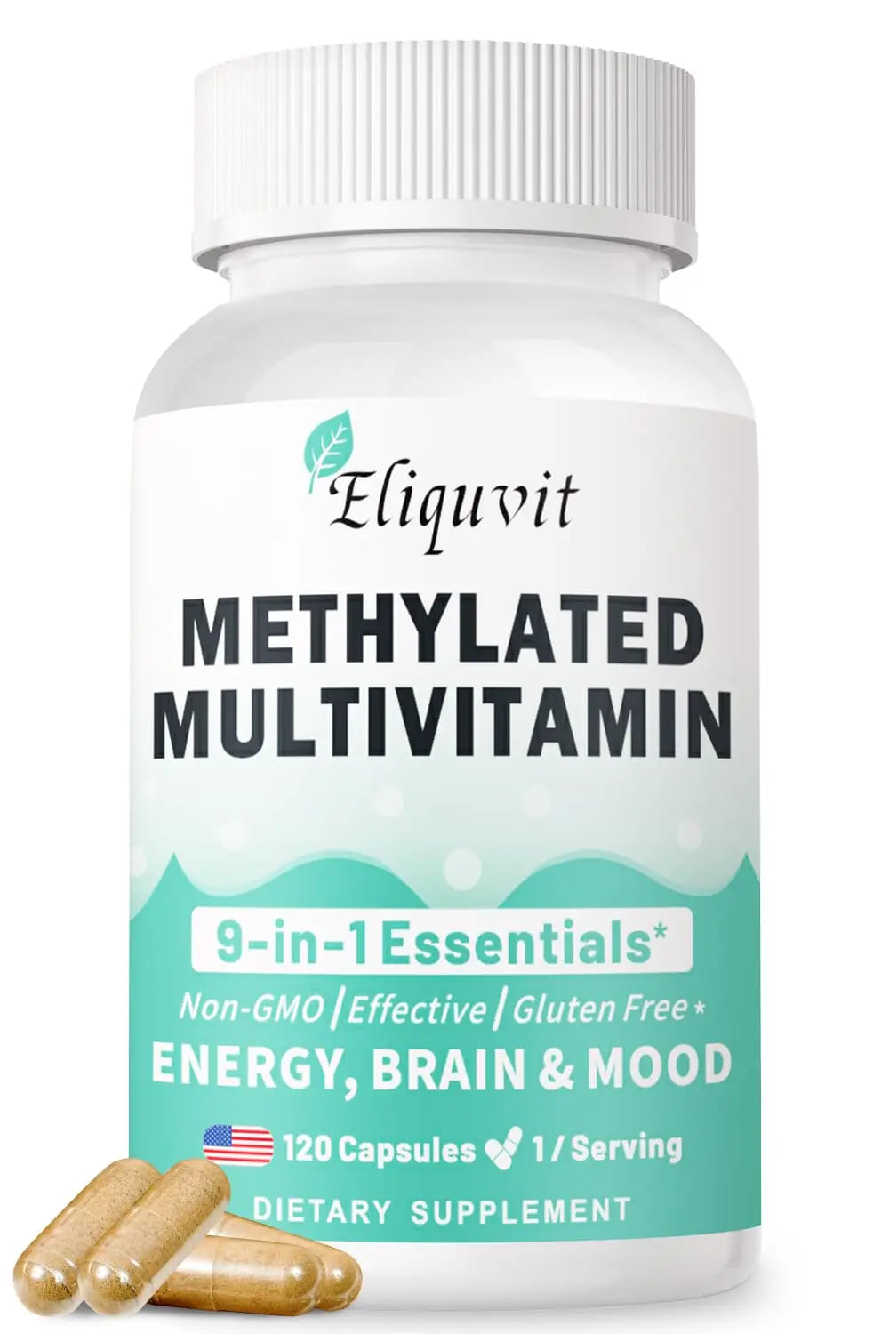 Eliquvit Methylated Multivitamin for Men & Women - Methylated B Complex with Methylfolate & B12-9-in-1 MTHFR Support + TMG - Vegan Multivitamin Eliquvit buy supplements canada