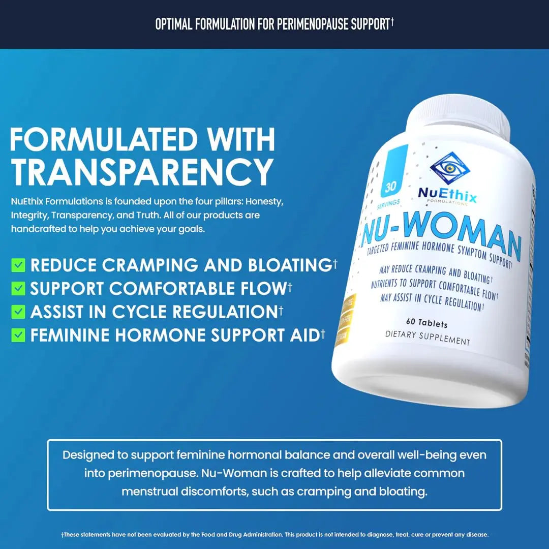NuEthix Formulations Nu-Woman - Targeted Feminine Hormone System Support - Nutrients to Support Your Body Healing and Working The Way its Supposed to Work - 60 Tablets NuEthix Formulations buy supplements canada