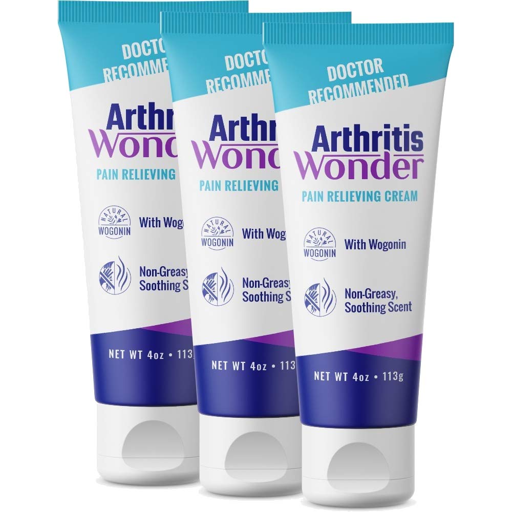 Arthritis Wonder Pain Relief Cream, 4 oz – Arthritis Pain Relief Cream for Hand, Knee, Foot and Wrist Joints – Fast-Acting, Deep Penetrating, Non-Greasy Formula with Natural Wogonin - 3 Pack Arthritis Wonder buy supplements canada