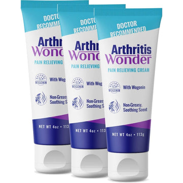 Arthritis Wonder Pain Relief Cream, 4 oz – Arthritis Pain Relief Cream for Hand, Knee, Foot and Wrist Joints – Fast-Acting, Deep Penetrating, Non-Greasy Formula with Natural Wogonin - 3 Pack Arthritis Wonder buy supplements canada