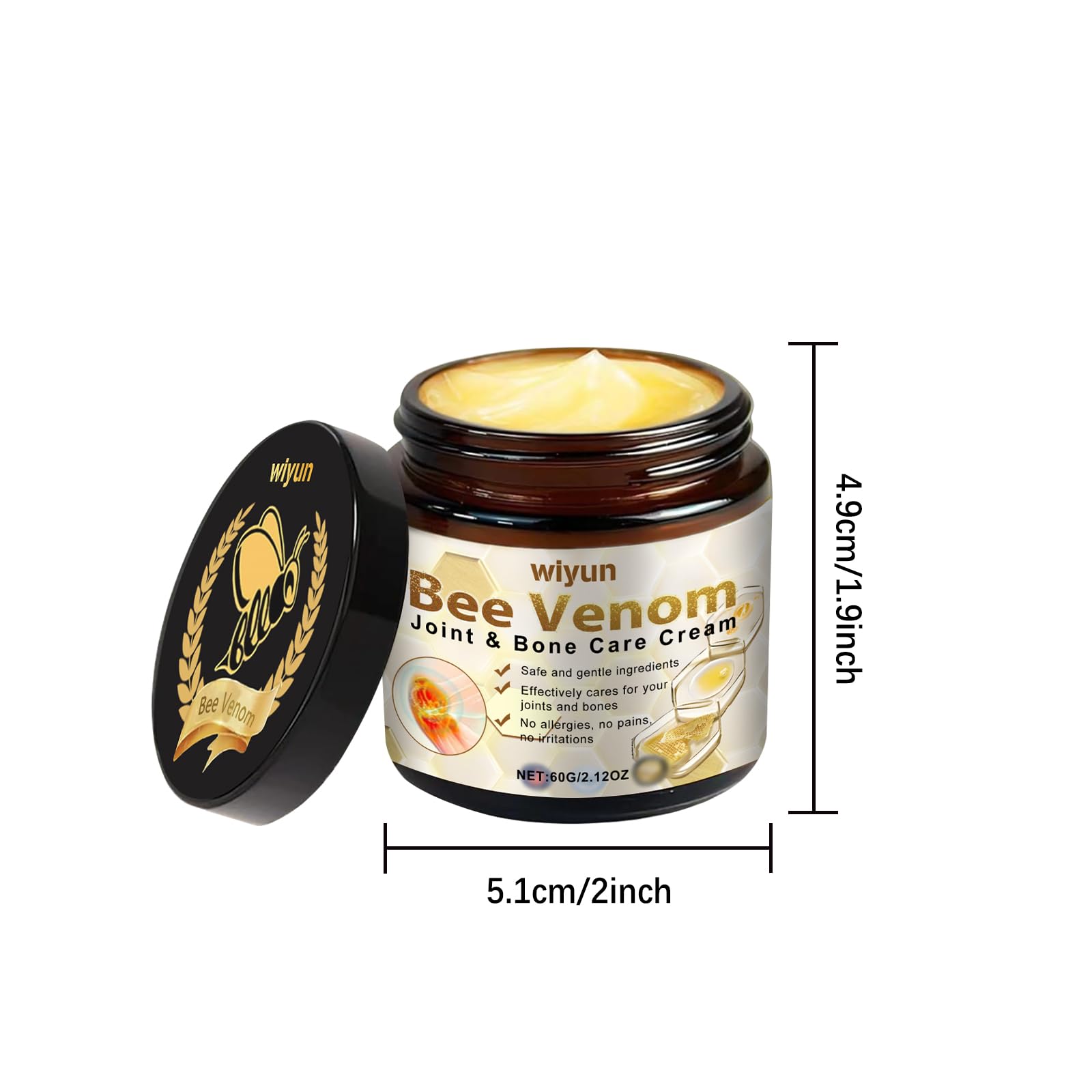 JOYVOIDX Bee Venom Joint Cream with with Glycerin & Lemon Extract, Helps Soothe Joint & Muscle Discomfort, Intense Moisturizing,Provides Cooling Sensation, Non-Greasy Fast Absorbing Formula,2.12 oz JOYVOIDX buy supplements canada