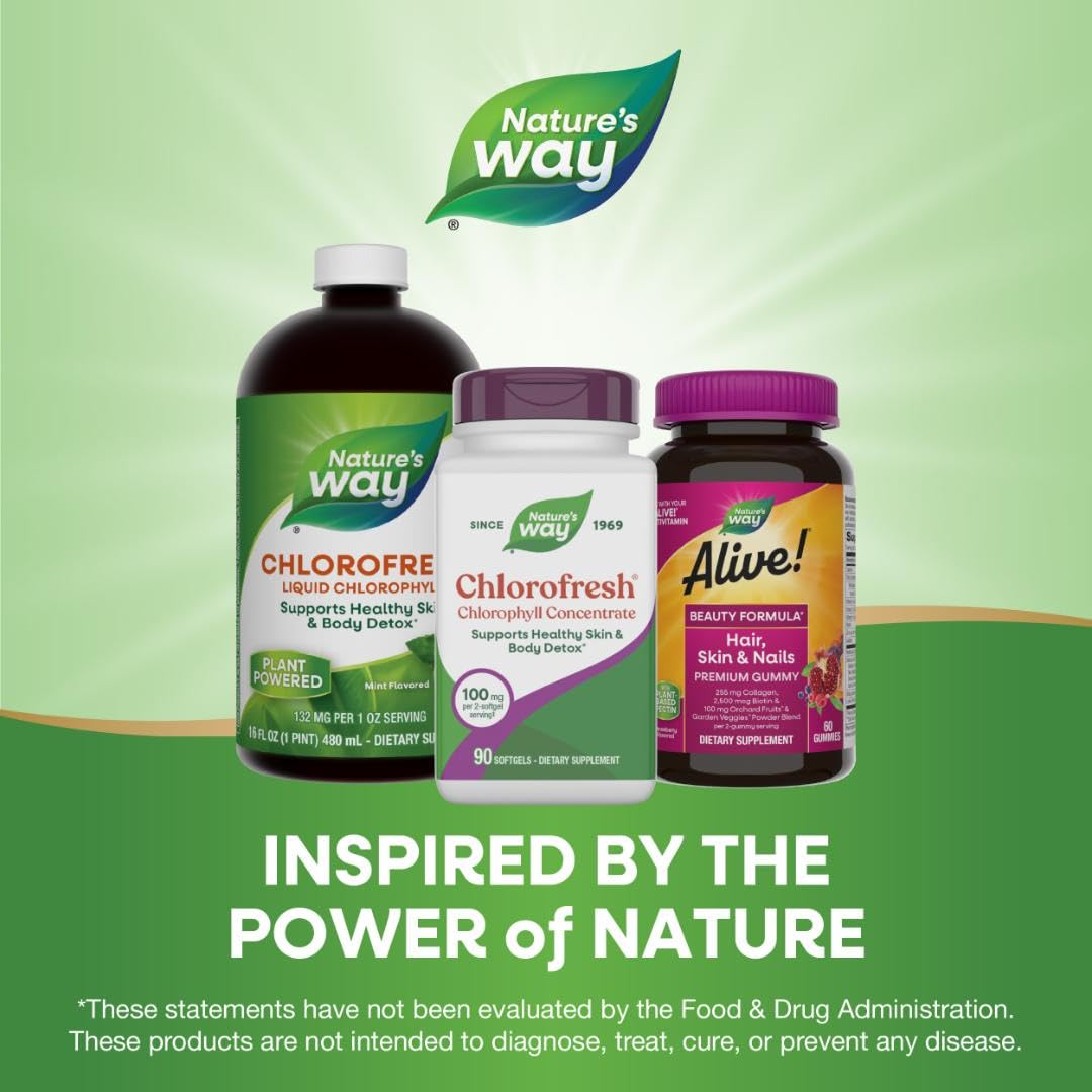Nature’s Way Chlorofresh Chlorophyll Concentrate Softgels, Chlorophyllin Copper Complex, Internal Deodorant Supplement, Supports Healthy Skin and Detox Pathways Nature's Way buy supplements canada