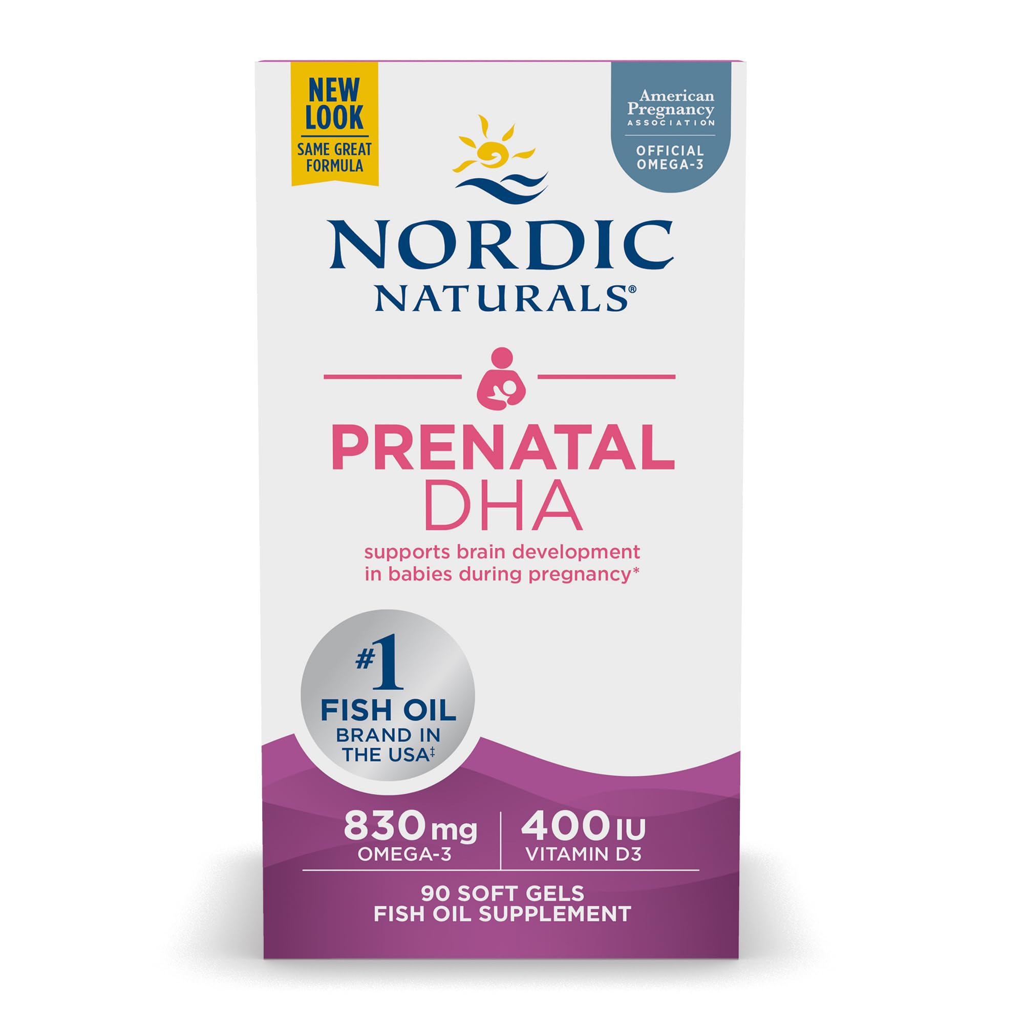 Nordic Naturals Prenatal DHA, Unflavored - 830 mg Omega-3 + 400 IU Vitamin D3 - 90 Soft Gels - Supports Brain Development in Babies During Pregnancy & Lactation - Non-GMO - 45 Servings Nordic Naturals buy supplements canada