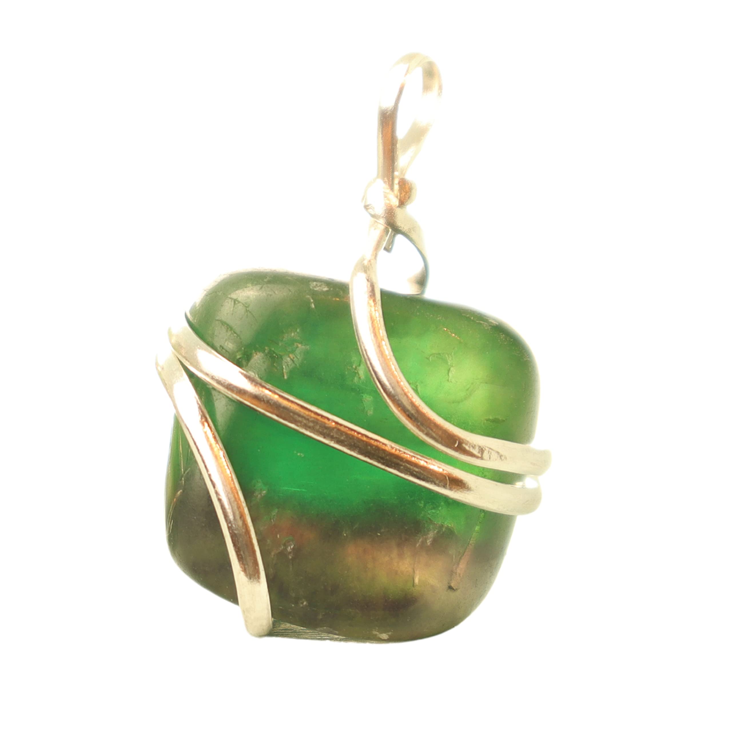 Shelf and Stone Rainbow Fluorite Wire Wrapped Pendant - Dark Hued Fluorite Crystal Necklace Shelf and Stone buy supplements canada