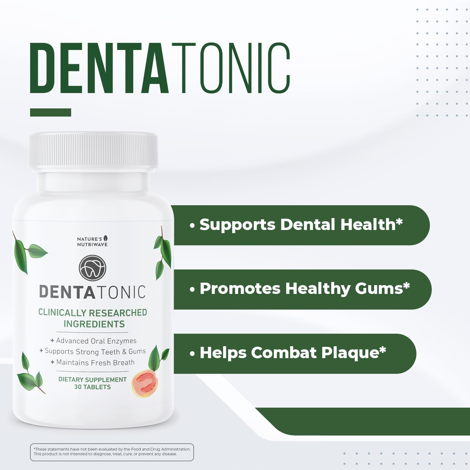 Nature’s NutriWave DentaTonic – Daily Oral Supplement with Guava Fruit, Hydroxyapatite & Enzyme Blend – Made in USA Non-GMO, Stimulant-Free Formula – 30 Tablets, 1 Month Supply Nature’s NutriWave buy supplements canada