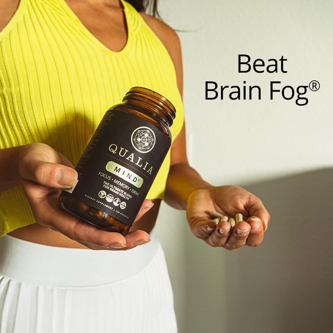 Qualia Mind — Beat Brain Fog | Doctor-Formulated Premium Brain Nourishment | Fuel Focus, Drive & Energy | 32 Ingredients Including Lion’s Mane, Cognizin™️, Ginkgo & More| 2 Week Supply* QUALIA LIFE SCIENCES buy supplements canada