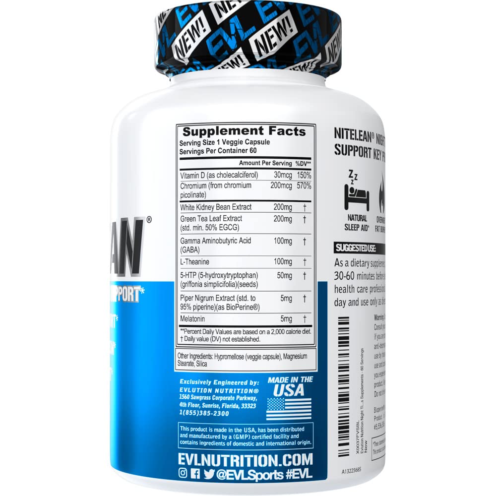 Evlution Nutrition Night Time Fat Burner Support - Overnight Sleep and Weight Loss Support Evlution buy supplements canada