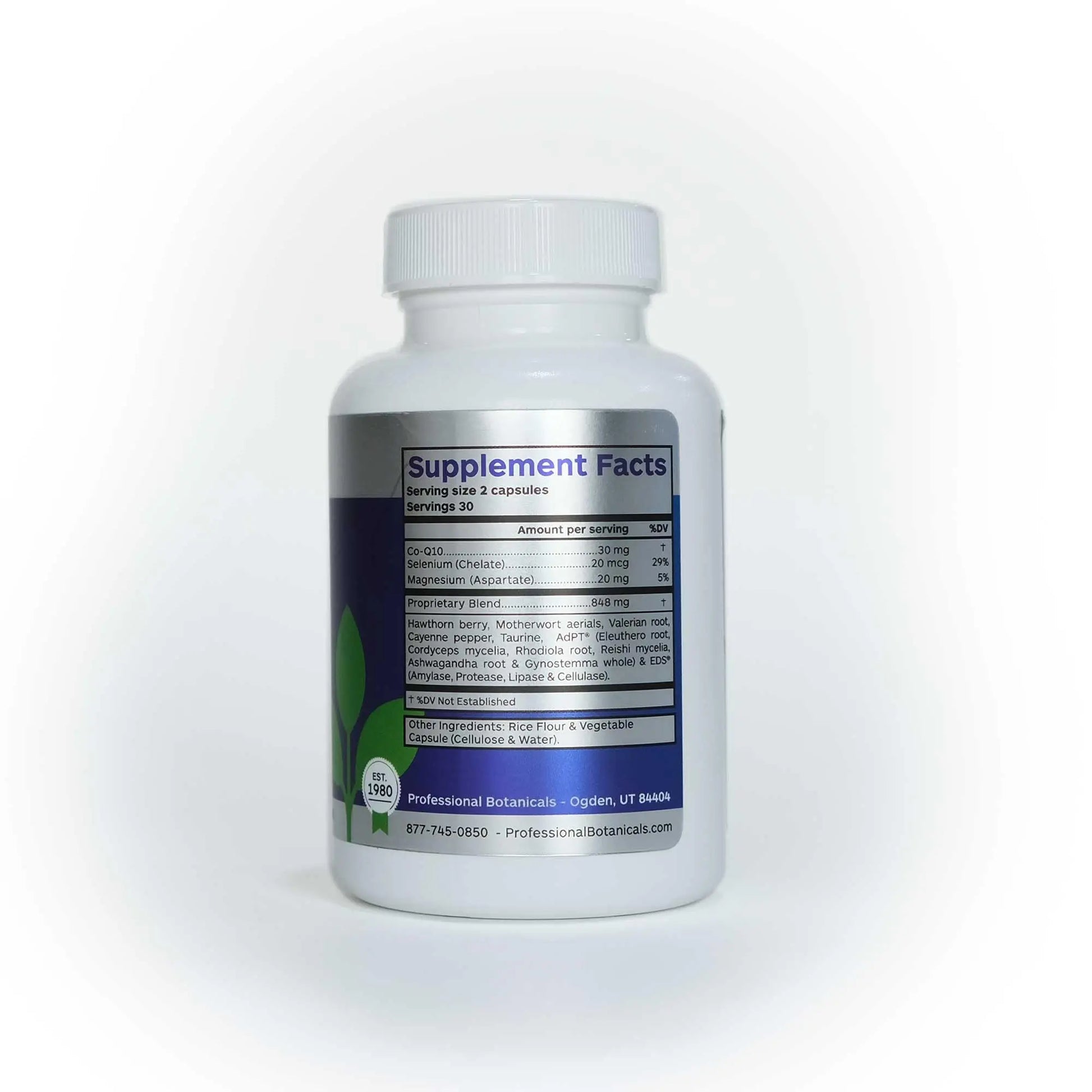 Professional Botanicals Cardio-CoQ CoQ10 - Vegan Formulated Coenzyme Q10 with Hawthorne Berry Valerian Root and Cayenne Pepper - 60 vegetarian capsules Professional Botanicals buy supplements canada