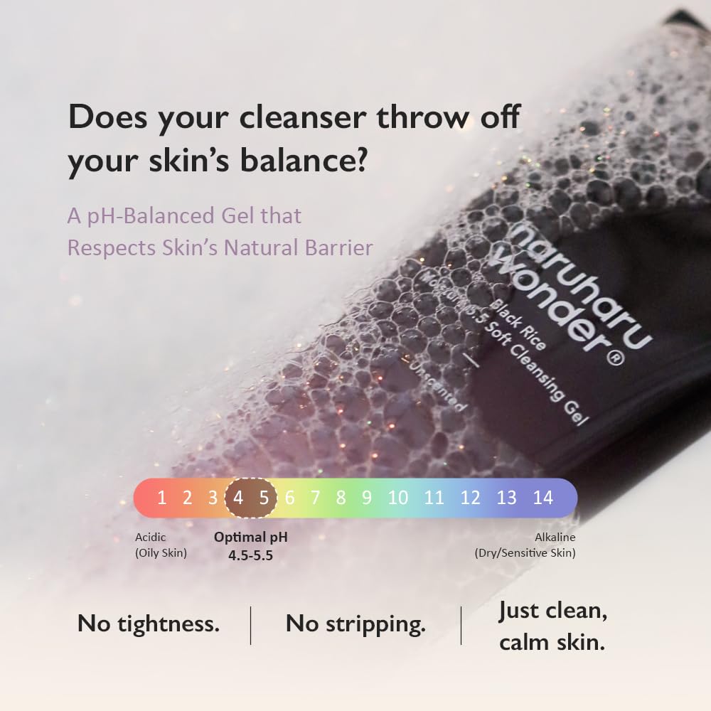 HARUHARU wonder Black Rice Moisture 5.5 Soft Cleansing Gel, Gentle Daily Cleanser, Low 5.5pH, Moisture Balance, Soap Free HARUHARU buy supplements canada