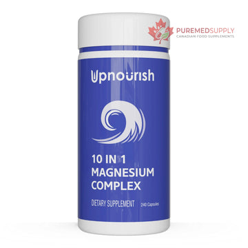 UpNourish Magnesium Supplement - 10 in 1 Magnesium Complex - Full Spectrum Magnesium Mineral Supplements with Glycinate, Citrate, Taurate, Malate, Carbonate, Oxide and More, 240 Vegan Capsules UpNourish buy supplements canada