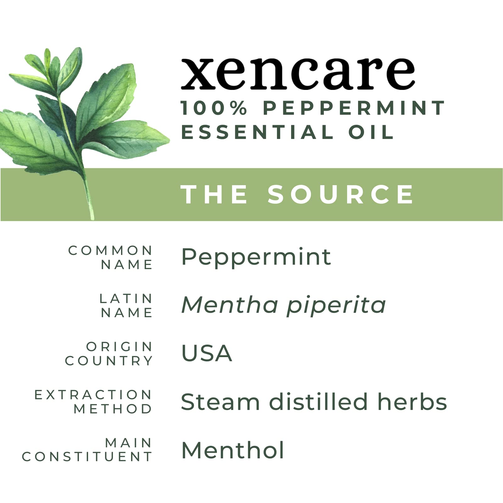 xencare Peppermint USDA Organic Food Grade Essential Oil | 100% Pure Natural Undiluted XenCare buy supplements canada