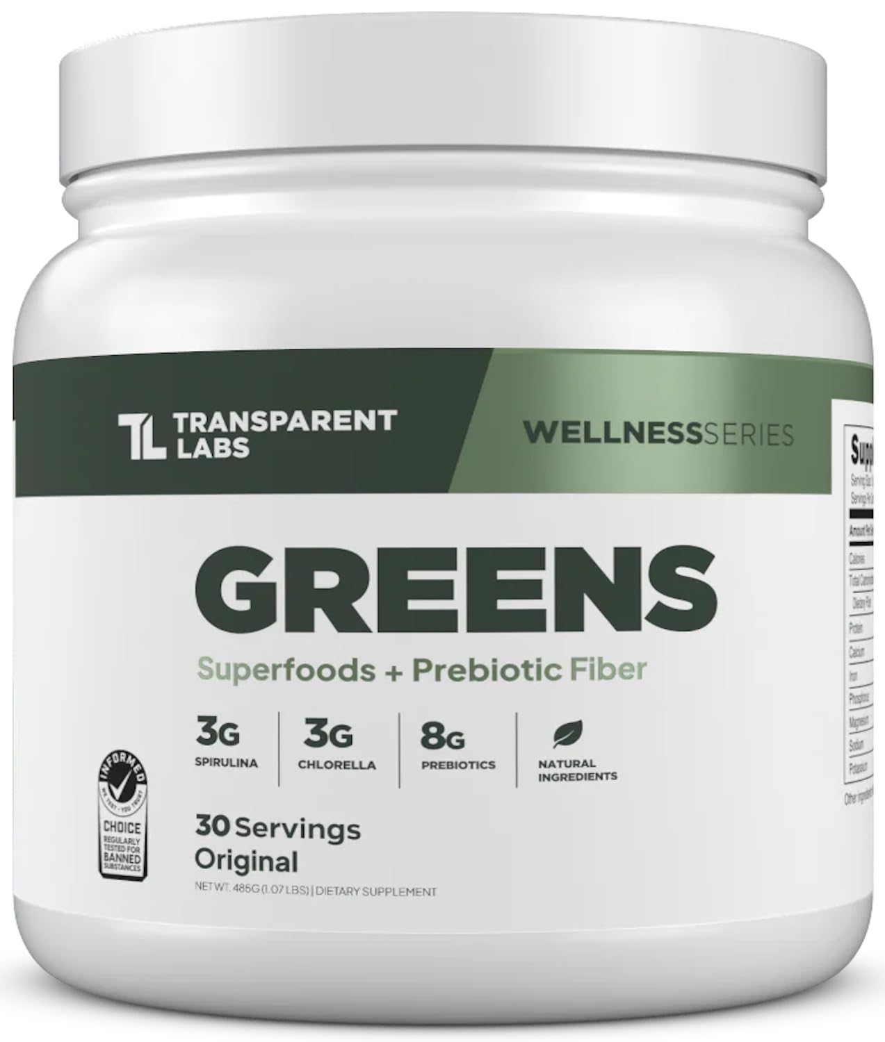 Transparent Labs Prebiotic Greens - Superfood Powder & Antioxidants Supplement with Organic Spirulina, Chloerra, Acacia, & Green Banana Powder - 30 Servings, Unflavored Transparent Labs buy supplements canada