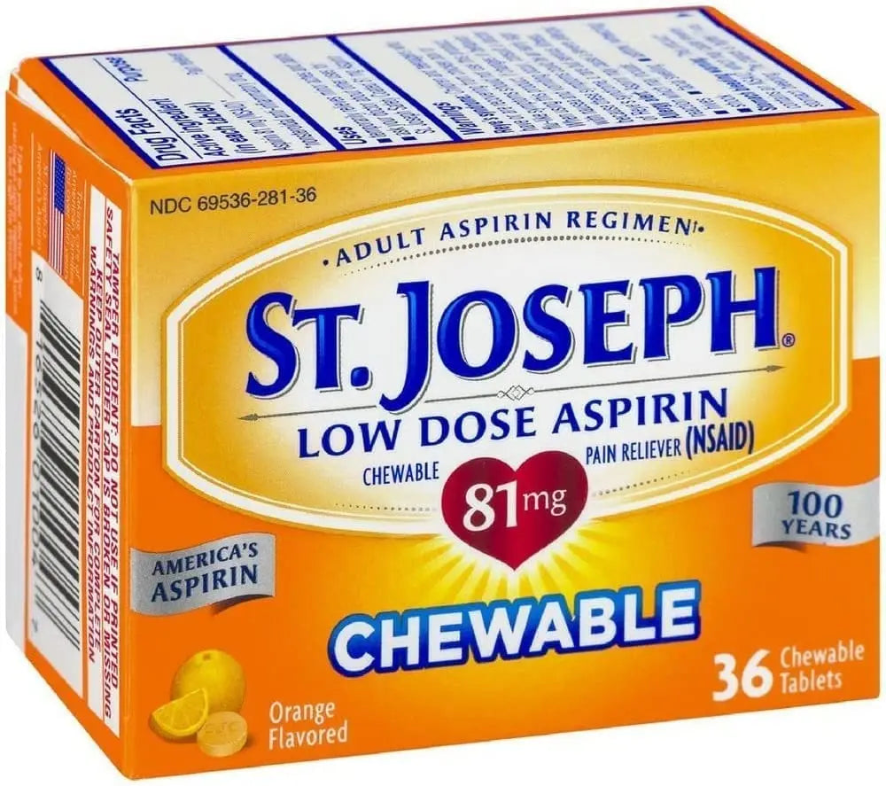 St. Joseph Orange Chewable 81mg Aspirin, 36 Tablets (Pack of 3) St. Joseph buy supplements canada