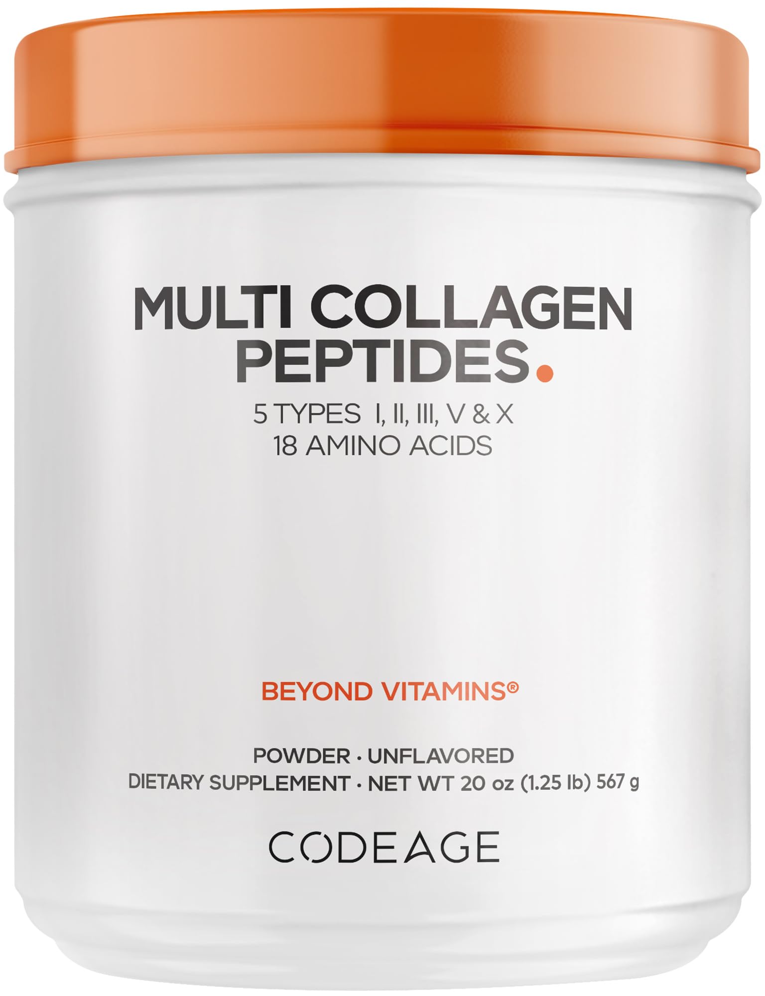 Codeage Multi Collagen Protein Powder Peptides, Hydrolyzed Collagen for Women & Men, Collagen Supplements, Grass Fed Bone Broth, 2-Month Supply, Unflavored, Type 1, 2, 3, 5 & 10, Non-GMO - 20 OZ Codeage buy supplements canada