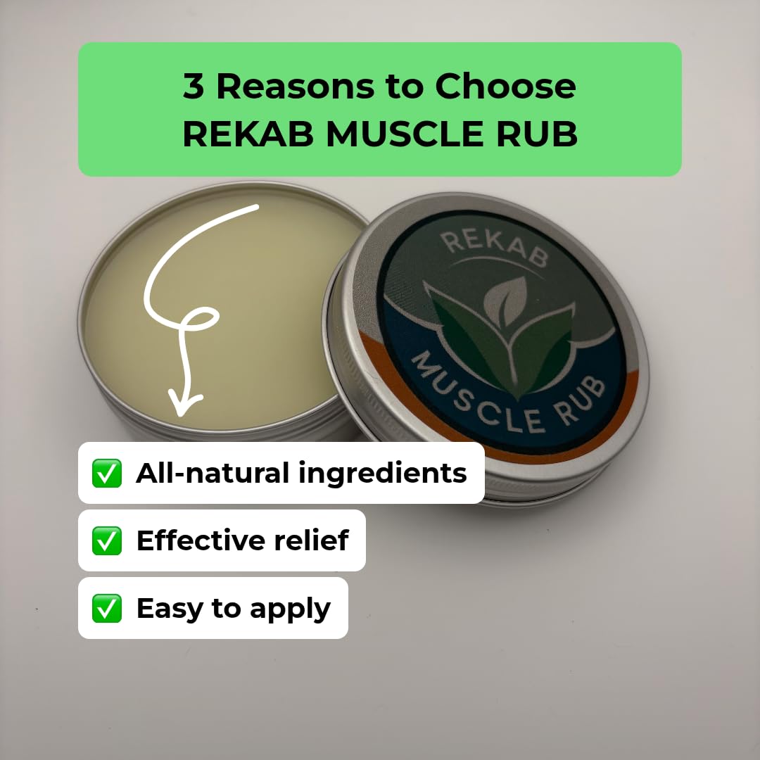 REKAB MUSCLE RUB, Neuropathy Cream, Arthritis Reliever, Knee Relief Balm for Adults, Natural Soothing Formula for Arthritis Sufferers, Joint Relief Cream, Total Relief, Joint & Muscle Therapy REKAB MUSCLE RUB buy supplements canada