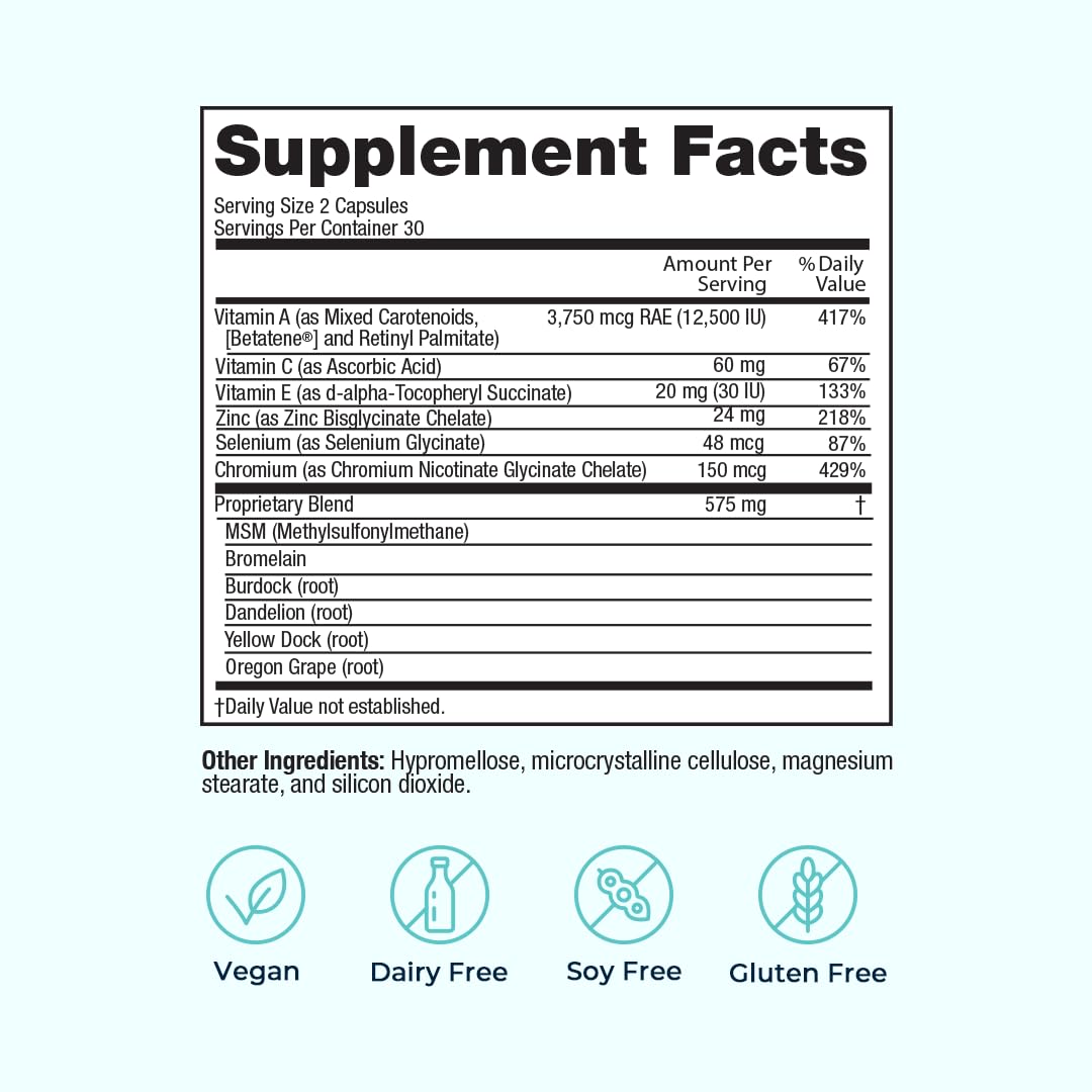 VitaMedica Clear Skin Vitamin Formula | Noncystic Acne Supplement for Skin Clearing | Breakout Treatment for Women and Men | Vitamins A, C, E, Selenium, Chromium, and Zinc for Skin Health | 2 Pack VitaMedica buy supplements canada