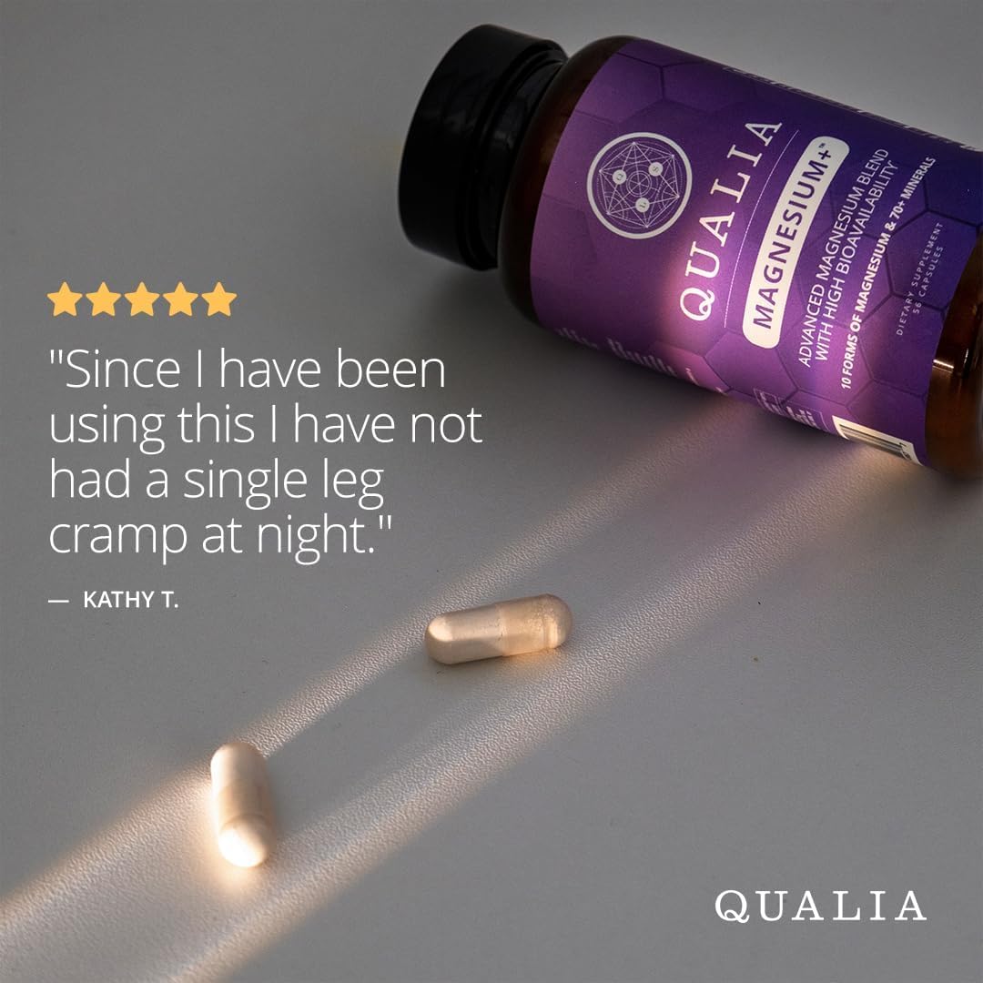 Qualia Magnesium+ | Doctor-Formulated. Premium Formula | High Bioavailability | 10 Forms of Magnesium & 70+ Minerals | Relaxed Mood, restful Sleep QUALIA LIFE SCIENCES buy supplements canada