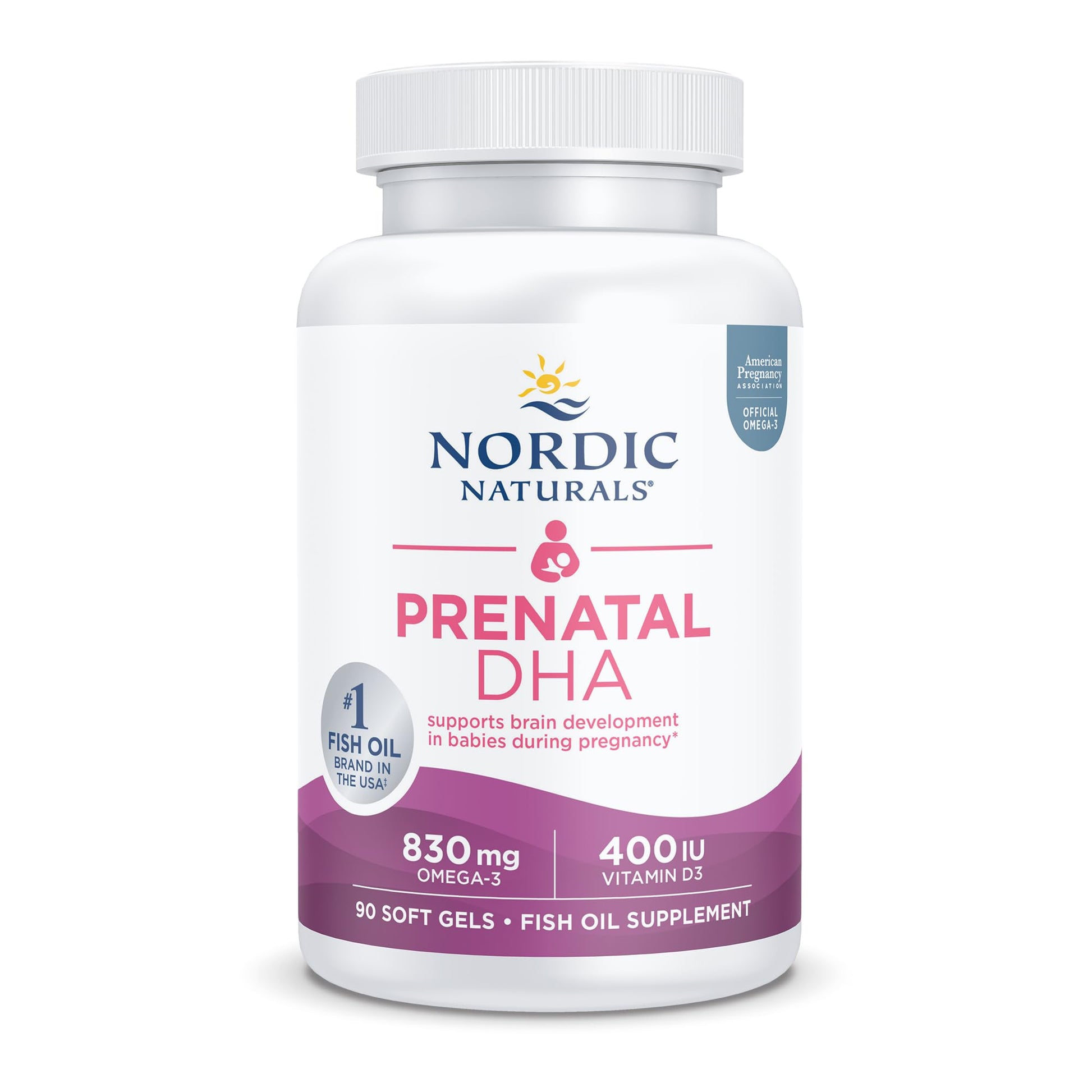 Nordic Naturals Prenatal DHA, Unflavored - 830 mg Omega-3 + 400 IU Vitamin D3 - 90 Soft Gels - Supports Brain Development in Babies During Pregnancy & Lactation - Non-GMO - 45 Servings Nordic Naturals buy supplements canada