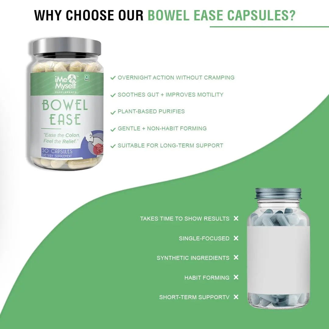 iMeMyself Bowel Ease – 30 Plant-Based Capsules | Gentle Bowel Support with Herbal Extracts & Vitamins iMeMyself buy supplements canada