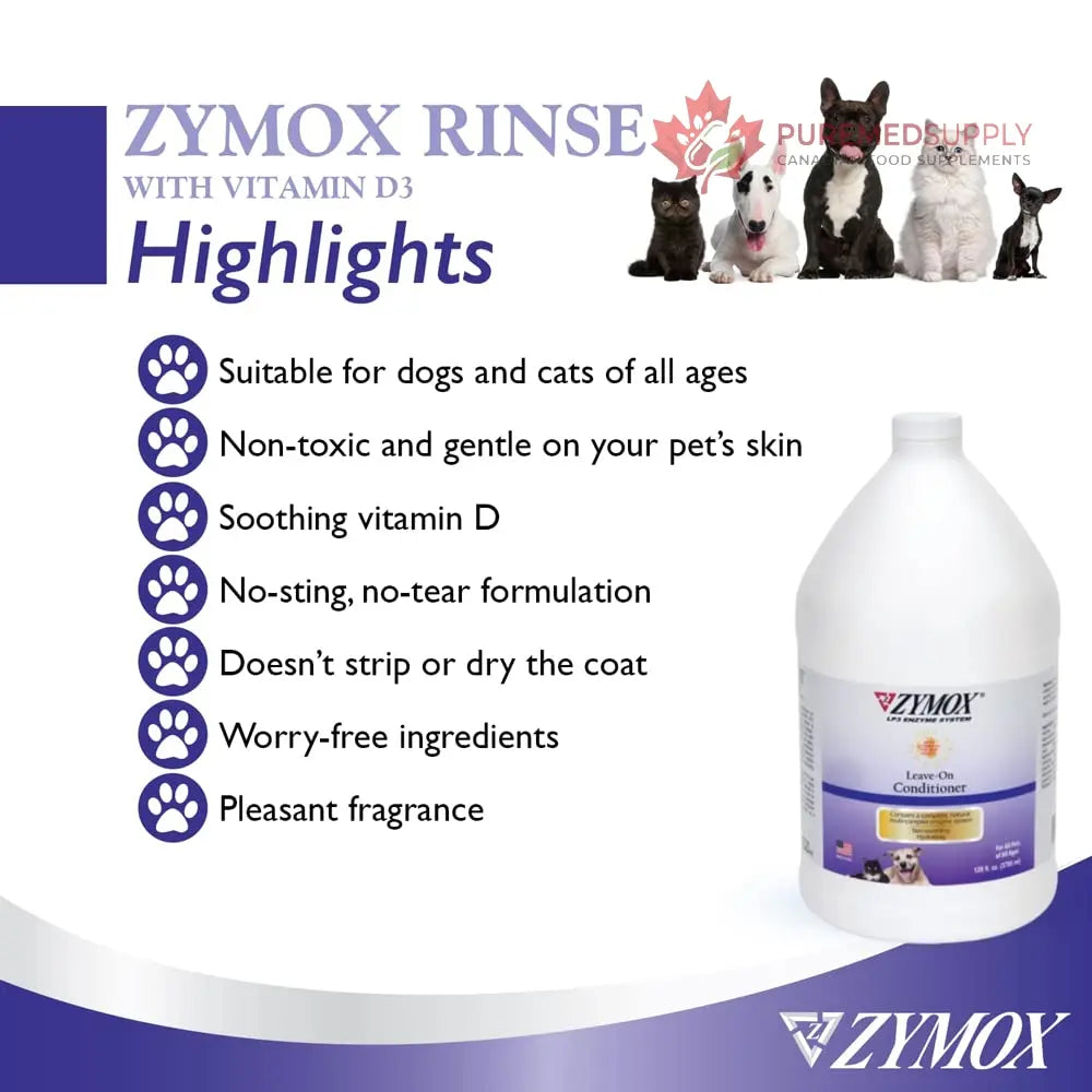 ZYMOX Leave-in Conditioner with Vitamin D3 for Cats & Dogs, 1gal Zymox buy supplements canada