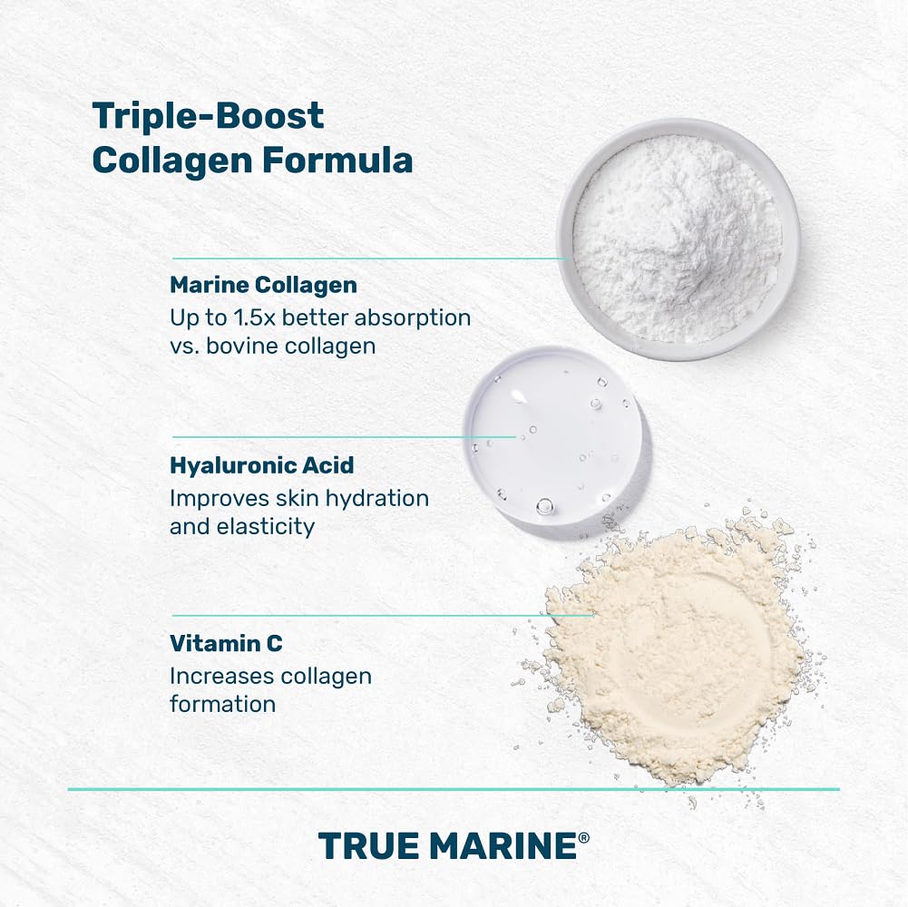 TRUE MARINE Collagen Capsules - 2,400mg of Marine Collagen with Hyaluronic Acid & Vitamin C - Skin, Hair, Nails & Joint Support TRUE MARINE buy supplements canada