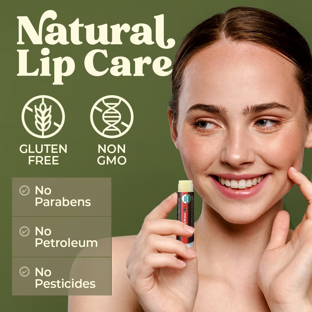 Earth's Daughter USDA Organic Lip Balm 6-Pack - Fruit Flavors, Beeswax, Coconut Oil, Vitamin E - Best Lip Repair Earth's Daughter buy supplements canada