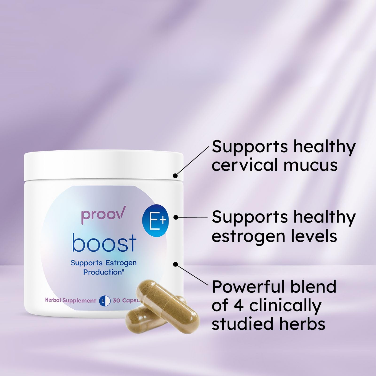 Proov - Boost Supplement for Women - Promotes Estrogen Production - Fertility & Menopausal Support for Women - Hormonal Balance - Evening Primrose Oil Red Clover, Dong Quai, Black Cohosh - 30 Capsules Proov buy supplements canada
