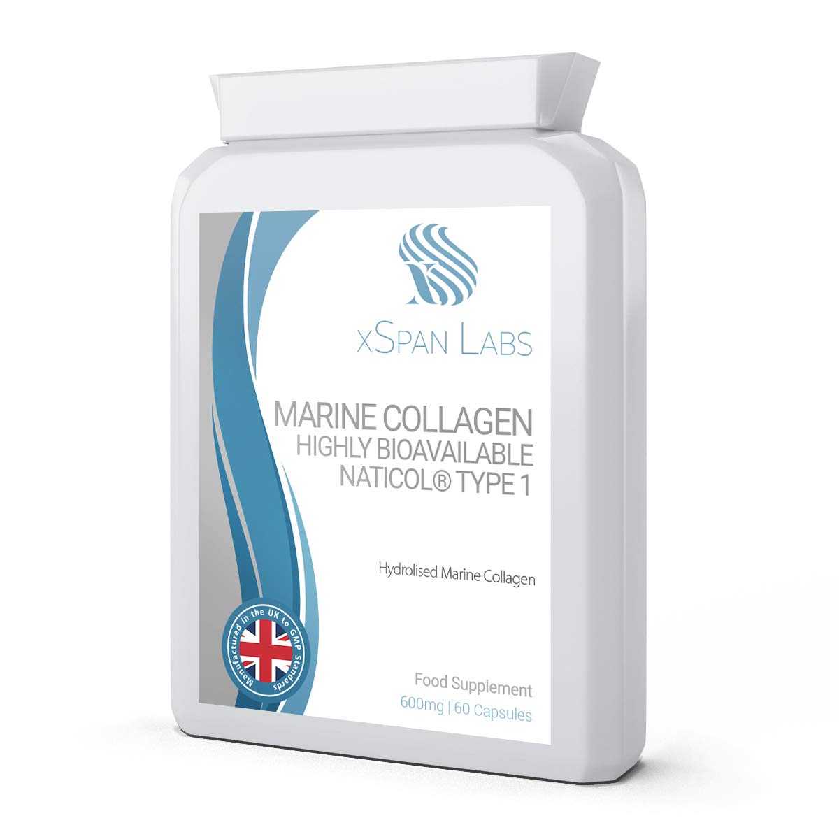 Marine Collagen 600mg 60 Capsules - Highly Bioavailable Naticol® Type 1 Xspan Labs buy supplements canada