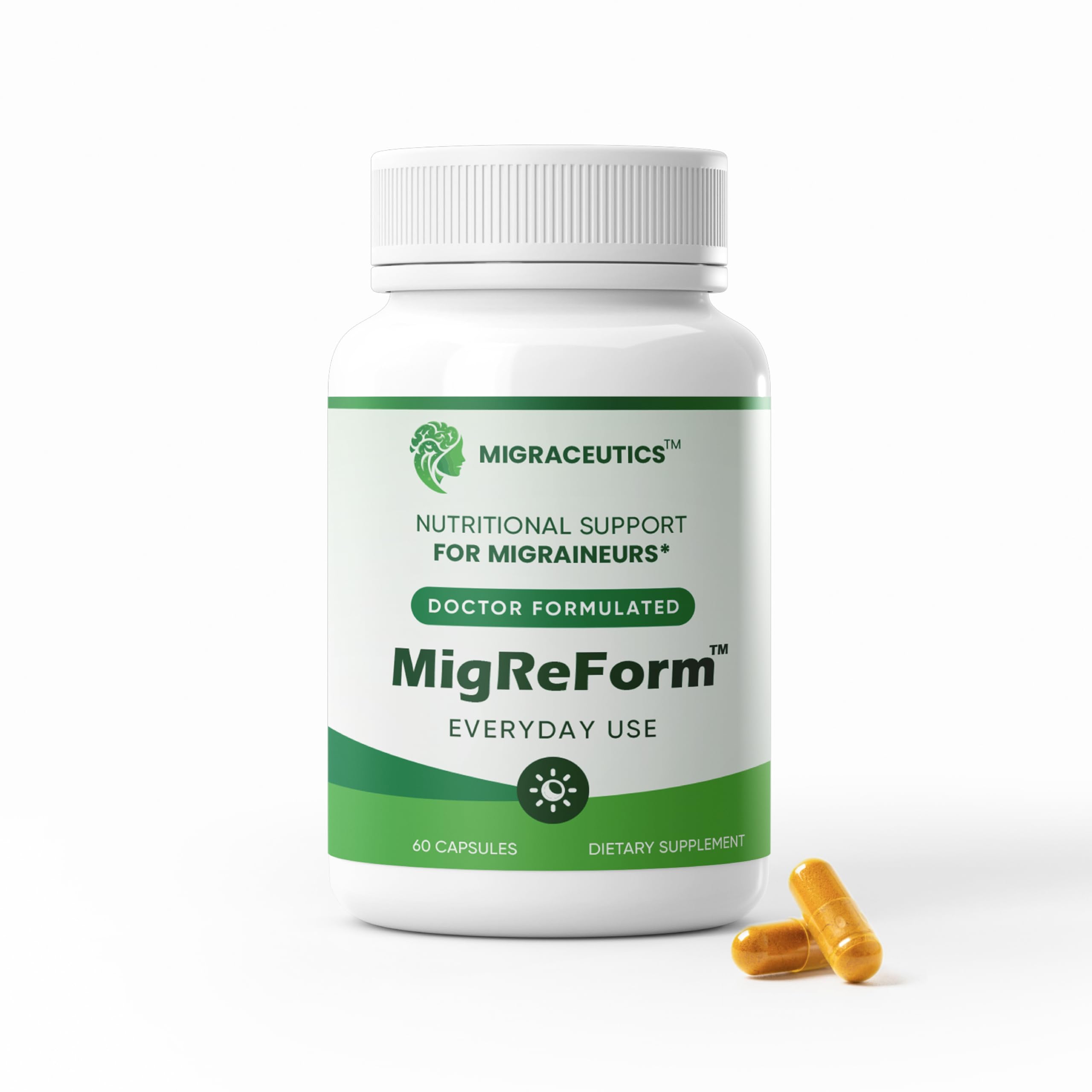 MigReForm – Doctor Formulated Nutritional Supplement and Migraine Wellness Support - Natural Migraine Health Formula with Magnesium, Vitamin B2 & CoQ10-60 Capsules for Women & Men Migraceutics buy supplements canada