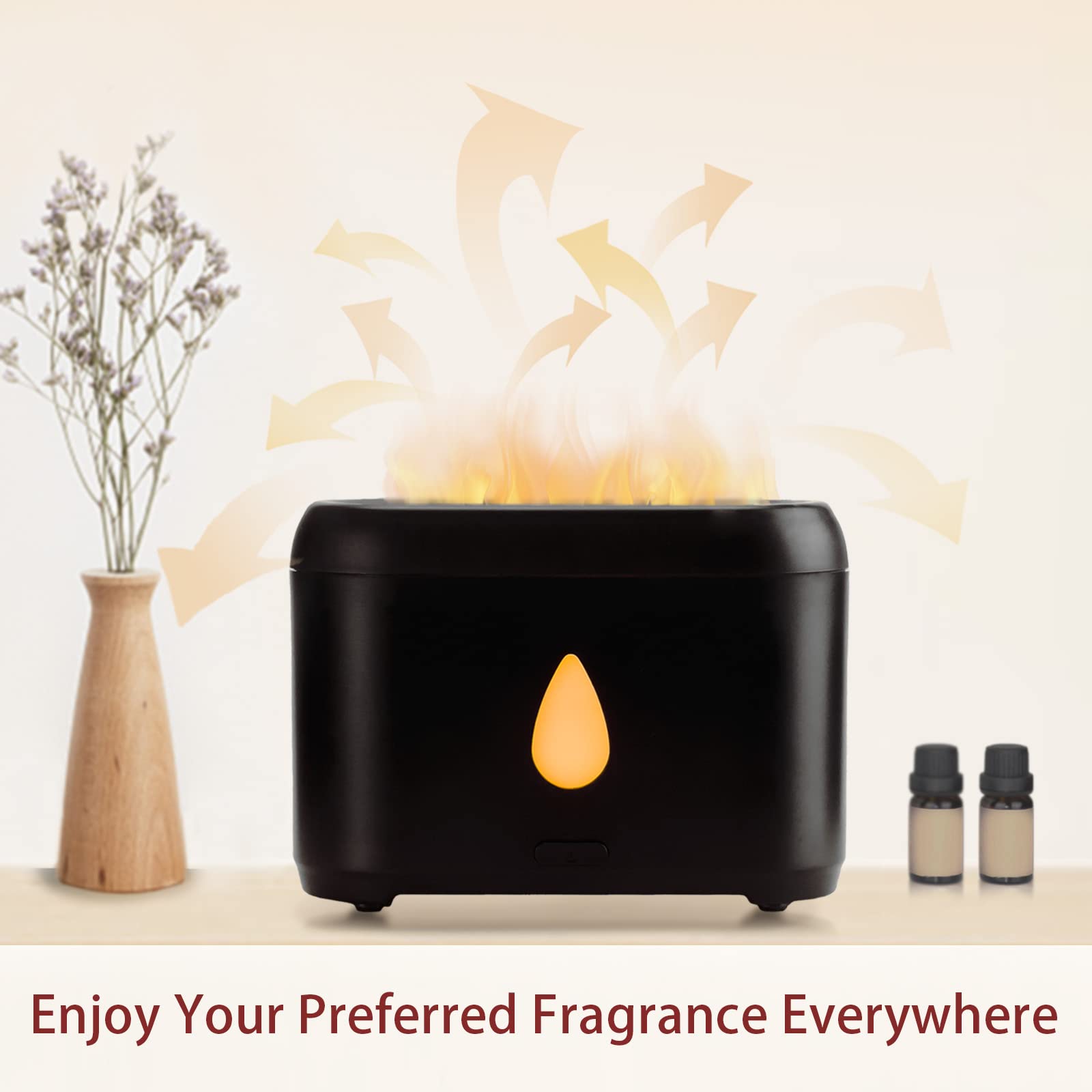 200ml Compact Small Flame Diffuser for Essential Oil (Black) Phimuezl buy supplements canada