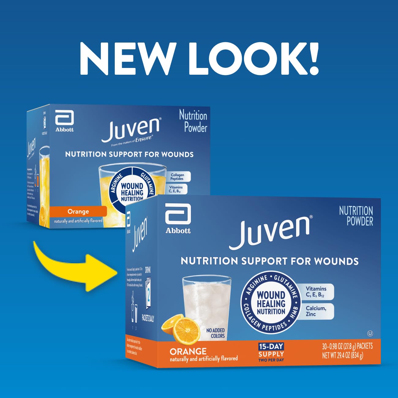 Juven Therapeutic Nutrition Drink Powder Including Collagen Peptides, Amino Acids, and HMB for Wound Healing Support, Orange, 30 Packets Juven buy supplements canada