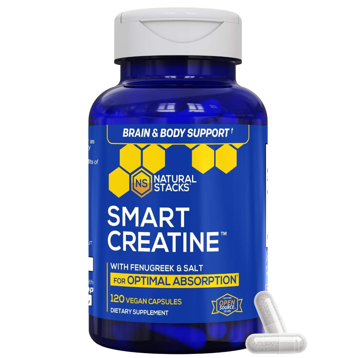 Creatine Monohydrate - 2500mg Creatine Pills - 450mg Fenugreek Extract & 250mg Himalayan Pink Salt - Supports Brain Health, Endurance & Muscle Building - Advanced Absorption Formula - 120 Capsules NATURAL STACKS buy supplements canada