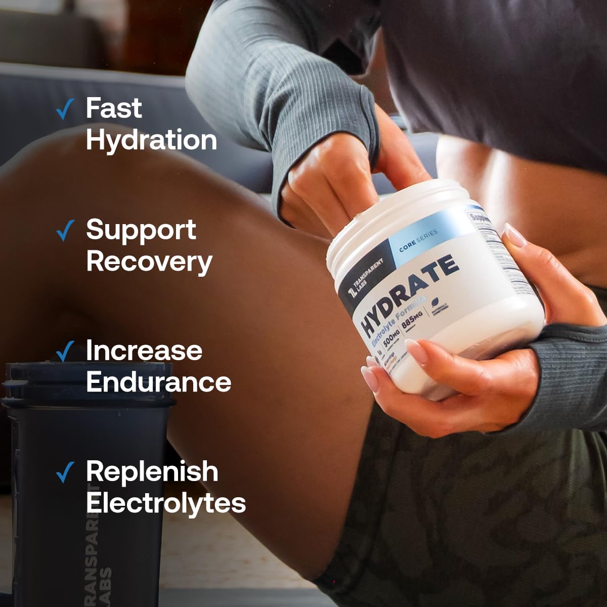 Transparent Labs Hydrate Naturally Sweetened Electrolytes Powder - Hydration Powder Electrolytes with Coconut Water, Calcium, Taurine, & Potassium Transparent Labs buy supplements canada