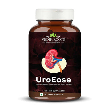 VEDIKROOTS UroEase | Ayurvedic Herbal Supplement for Kidney Health & Uric Acid Levels | Supports Urinary Tract Health | 60 Veg Capsules VEDIKROOTS buy supplements canada