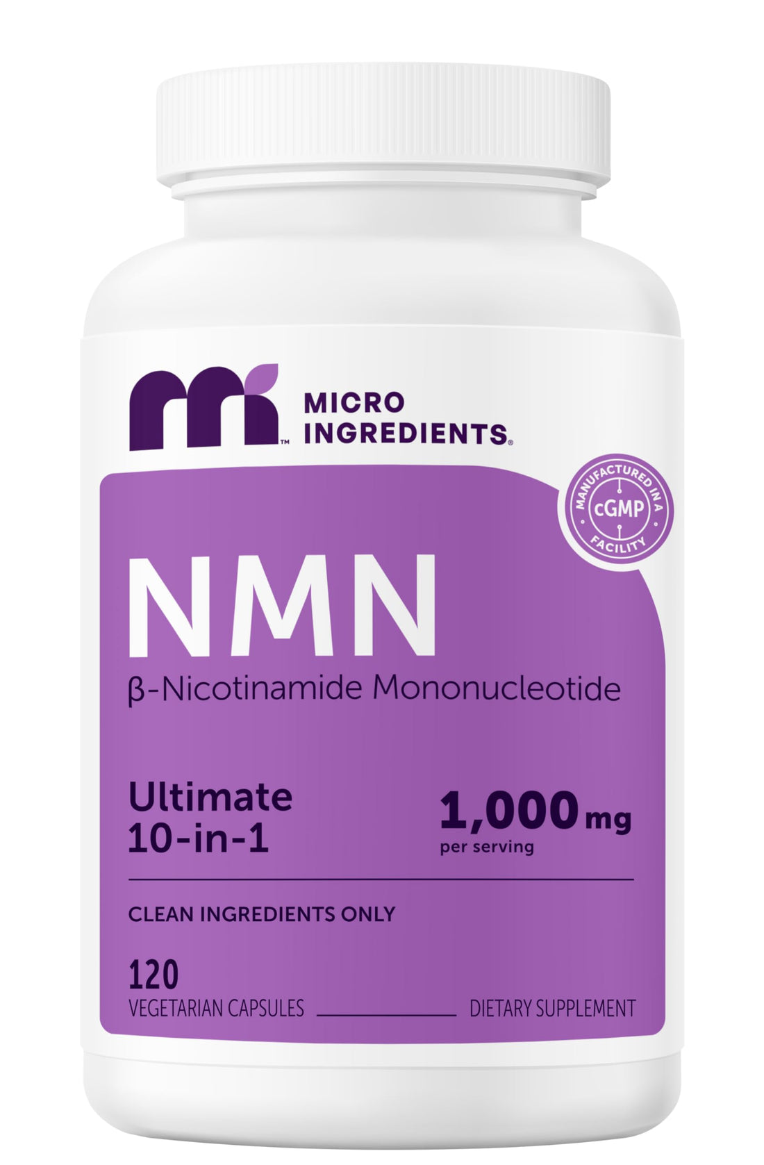 Micro Ingredients NMN Complex 1000mg Per Serving, 120 Veggie Capsules | 10-in-1 with Nicotinamide Mononucleotide, Resveratrol, CoQ10, Quercetin & Glutathione Micro Ingredients buy supplements canada