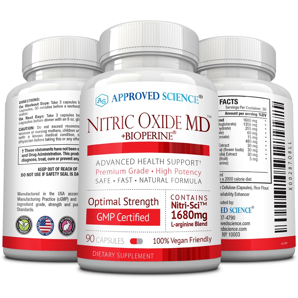 Approved Science Nitric Oxide MD - Muscle Development, Lean Body Mass, Improve Oxygen Approved Science buy supplements canada