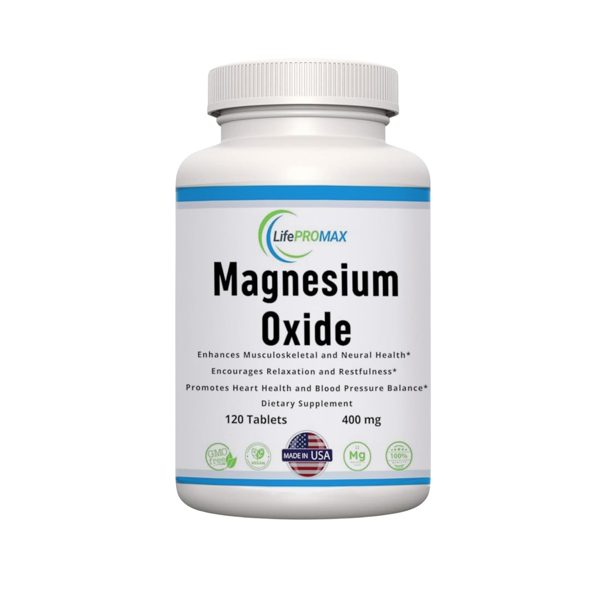 Magnesium 400mg [High Potency] Supplement – Magnesium Oxide for Immune Support, Muscle Recovery, Leg Cramps and Relaxation 120 Tablets LifePROMAX buy supplements canada