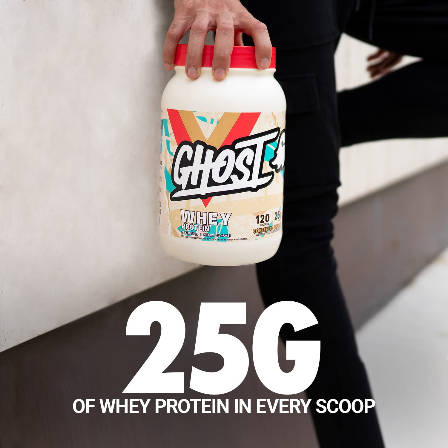 GHOST Whey Protein Powder, Coffee Ice Cream - 2LB Tub, 25G of Protein - Flavored Isolate GHOST buy supplements canada