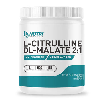 L-Citrulline Dl-Malate 2:1 Powder 500g, Pure L Citrulline Malate Supplement Preworkout NUTRI POTENTIA buy supplements canada