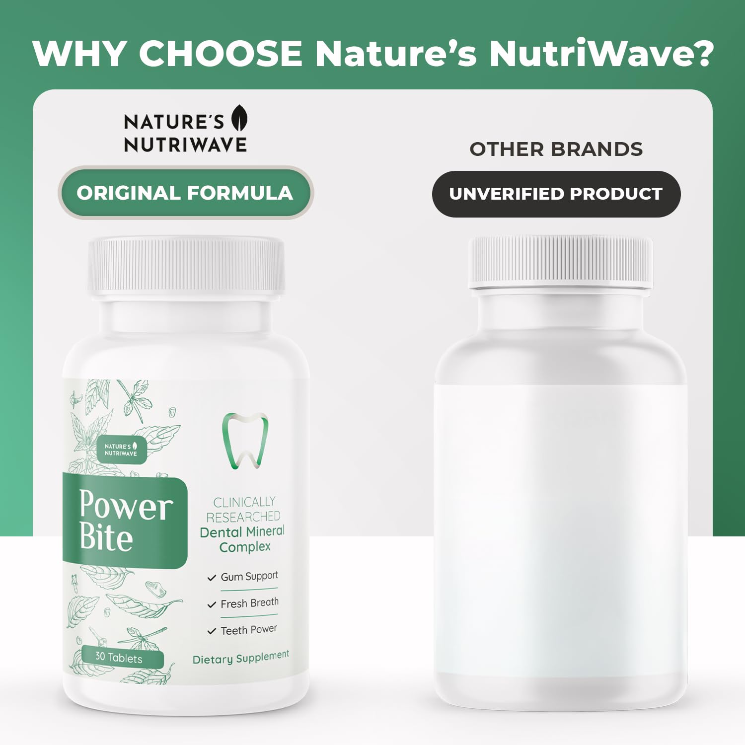 Power Bite Tablets – Mineral Complex with Calcium, Xylitol, Myrrh & Clove Oil – Natural Chewable Formula – Made in USA, Non-GMO, GMP Certified – 30 Tablets – 3 Month Supply Nature’s NutriWave buy supplements canada