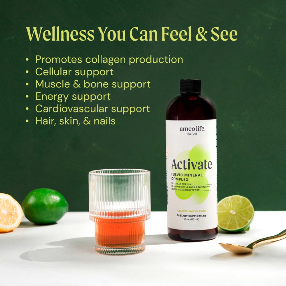 Ameo Life Fulvic Acid & Mineral Complex – Cellular Support, Detox, Collagen Boost – Promotes Skin, Hair, Nail Growth & Energy – Vegan, Gluten-Free, Non-GMO, Made in the USA -16 OZ Ameo Life buy supplements canada