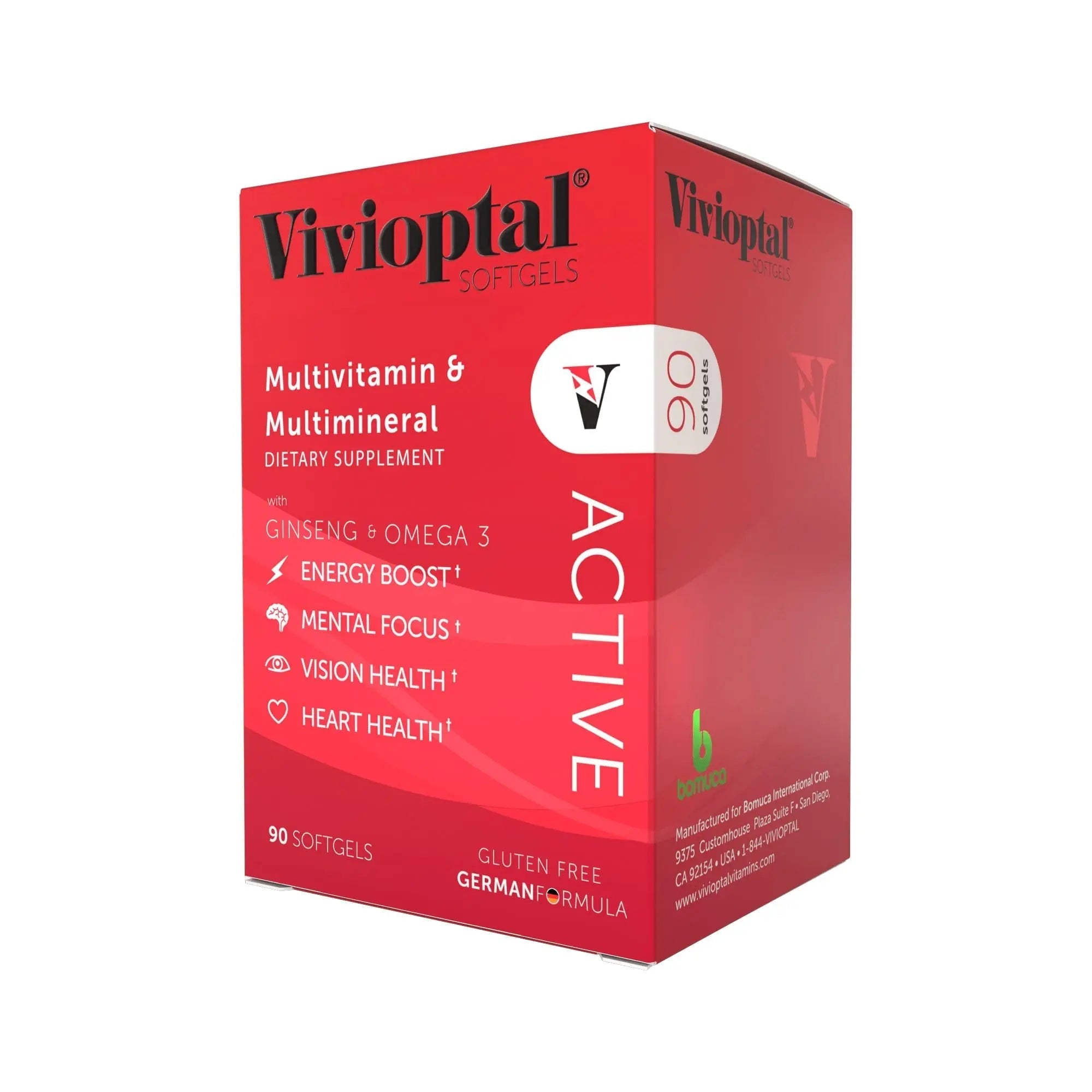 Vivioptal Active, 90 Softgels, Ginseng & Omega 3, Multivitamin & Multimineral, Gluten Free, German Formula Vivioptal Vitamins buy supplements canada
