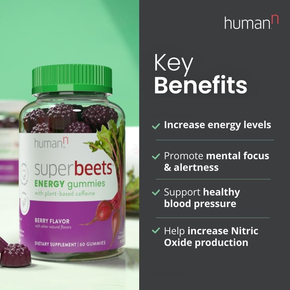 humanN SuperBeets Energy Gummies - Quick Energy & Mental Focus - Help Increase Nitric humanN buy supplements canada