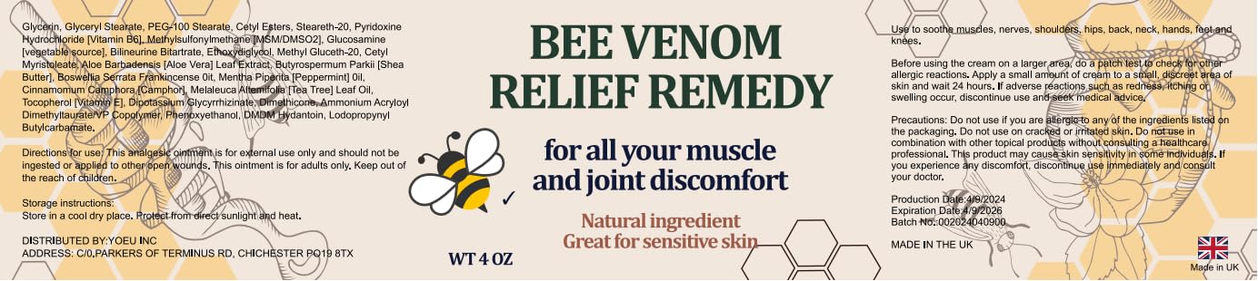 Benolixia Bee Venom Joint Cream - Advanced Joint and Bone Cream, Specially for Back, Neck, Hands, Knees Benolixia buy supplements canada